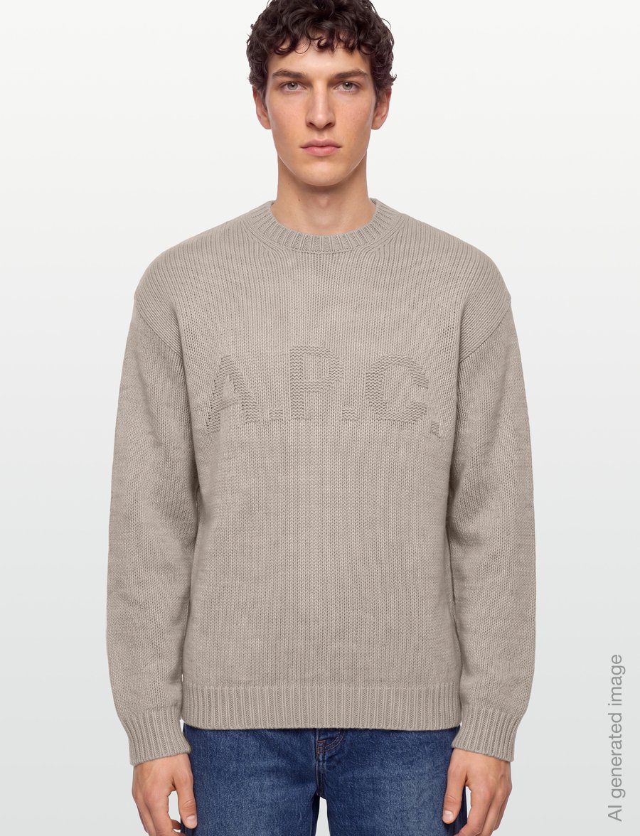 A.P.C. - pull george - rundhalsad - taupe - 3