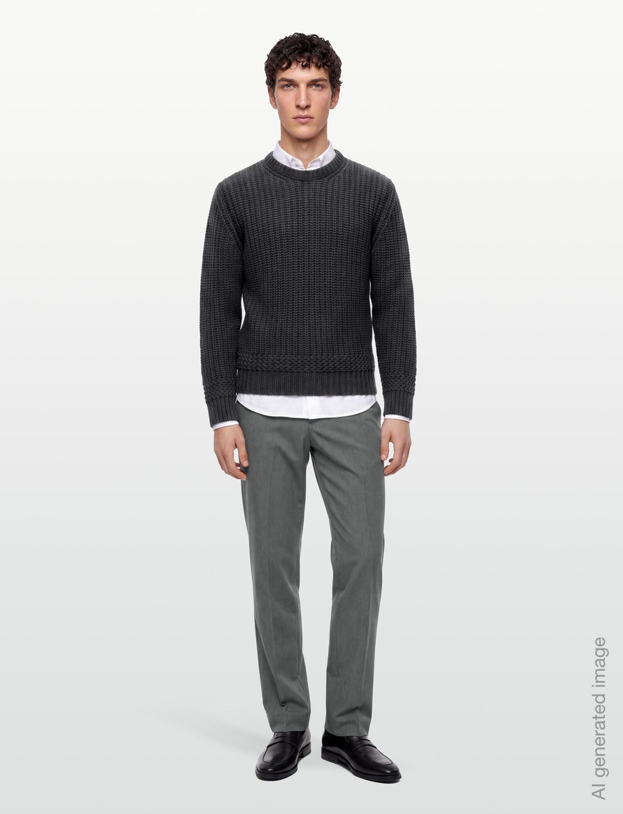 A.P.C. - pull ron - rundhalsad - heathered anthracite - 0