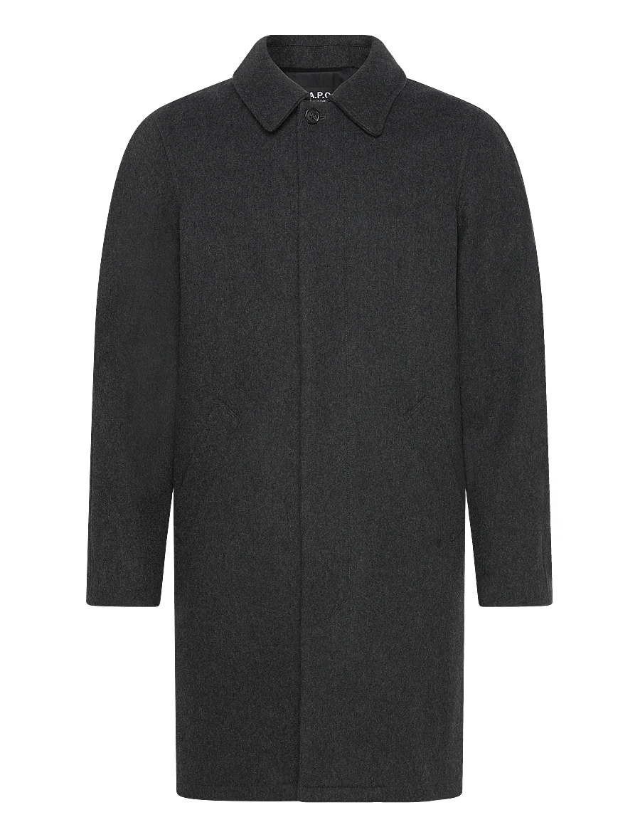 A.P.C. - Coat Mac auster - wollmäntel - anthracite chine - 0