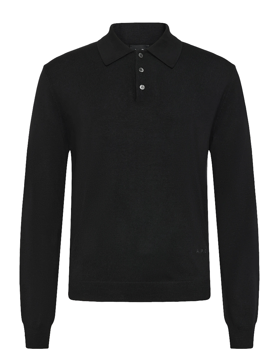 A.P.C. - polo riou - langärmelige strick-polohemden - black - 0