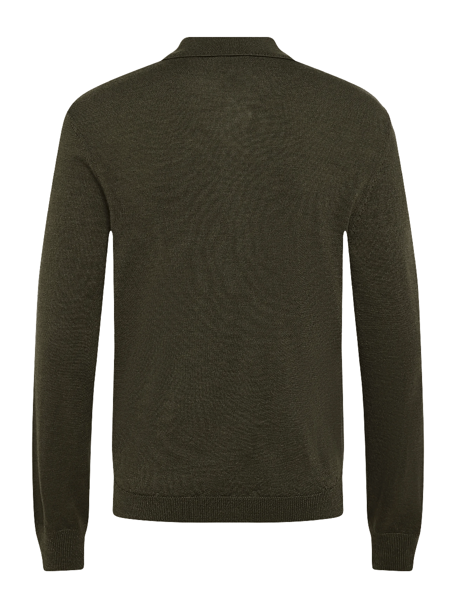 A.P.C. - polo riou - poloer i strik med lange ærmer - dark green - 1