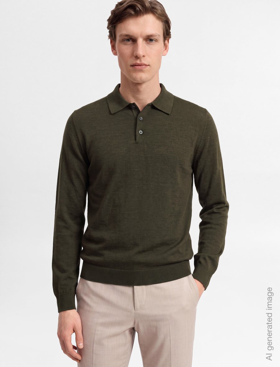 A.P.C. - polo riou - long-sleeved knitted polos - dark green - 3