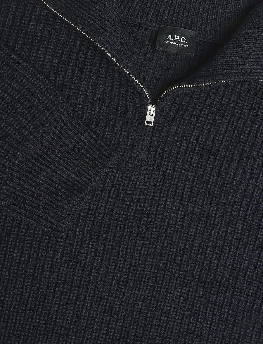 A.P.C. - pull camionneur daniel - half zip-tröjor - dark navy - 2