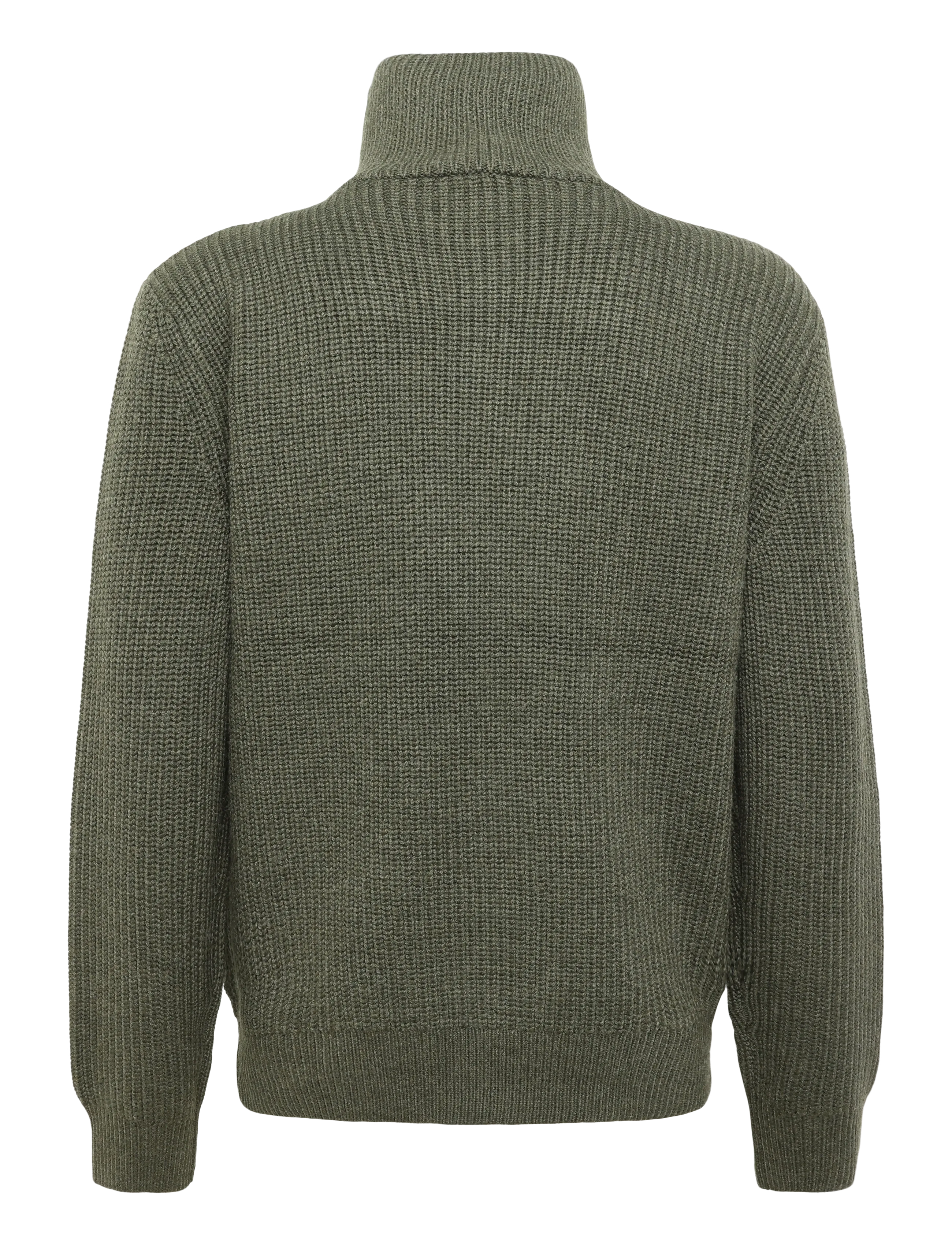 A.P.C. - pull camionneur daniel - pullover mit halbem reißverschluss - khaki - 1