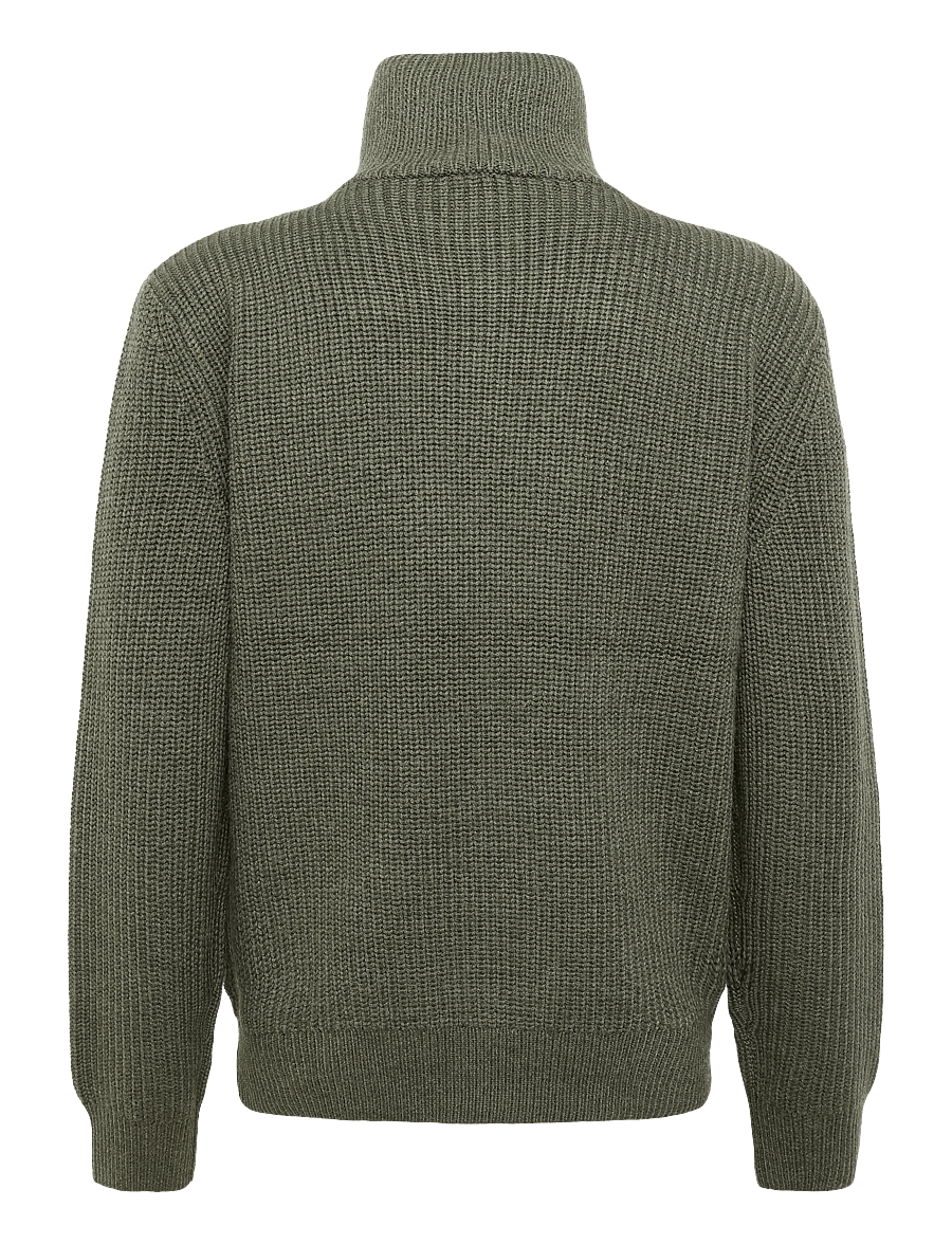 A.P.C. - pull camionneur daniel - pullover mit halbem reißverschluss - khaki - 1