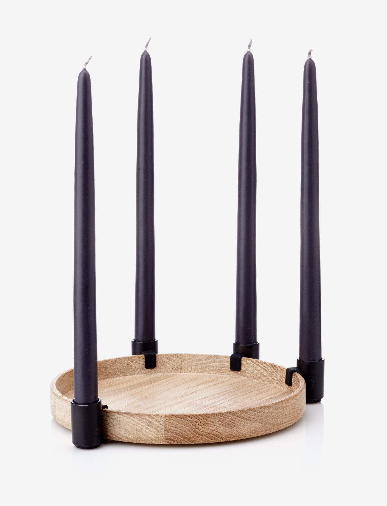 applicata - Luna - ljusstakar - oak/black - 1