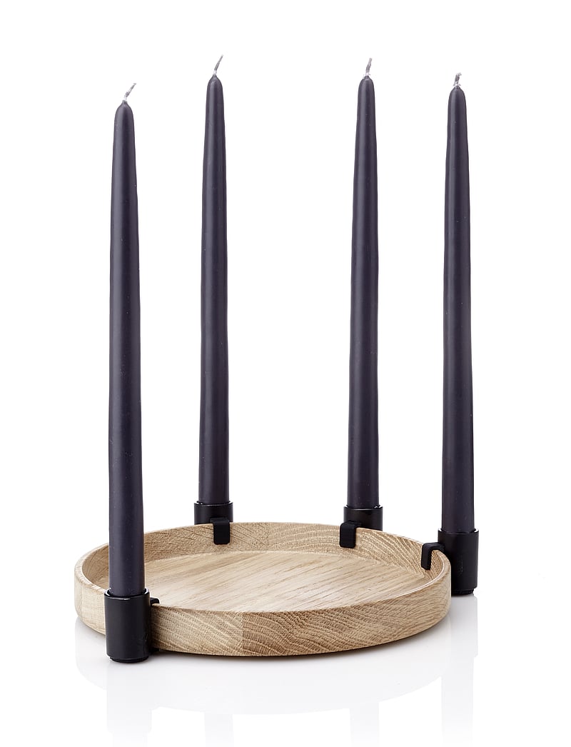applicata - Luna - kerzenständer - oak/black - 1