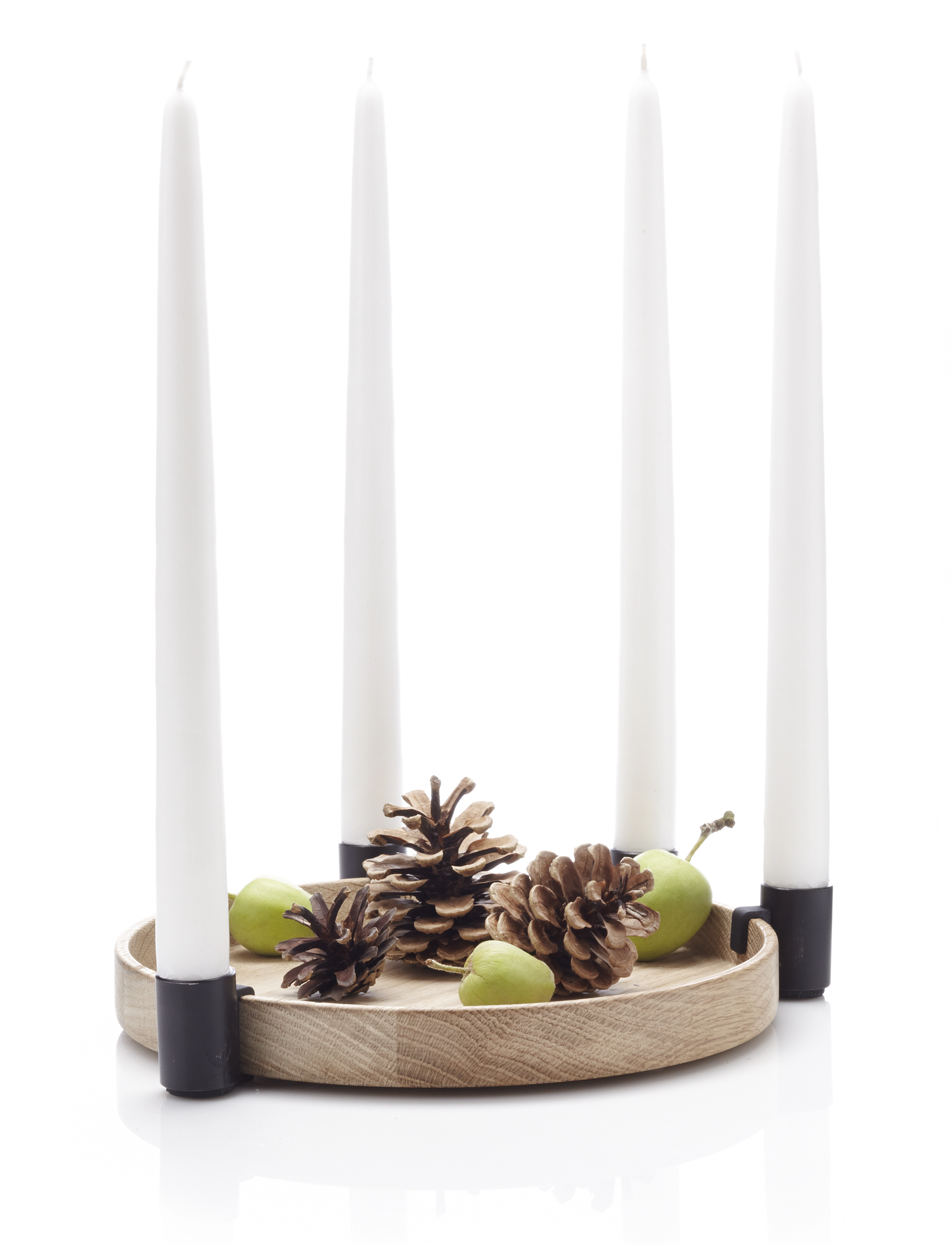 applicata - Luna - kerzenständer - oak/black - 3