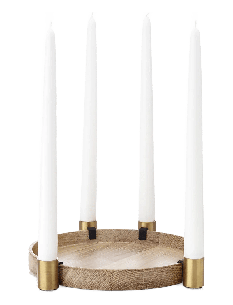 applicata - Luna - kerzenständer - oak/brass - 0