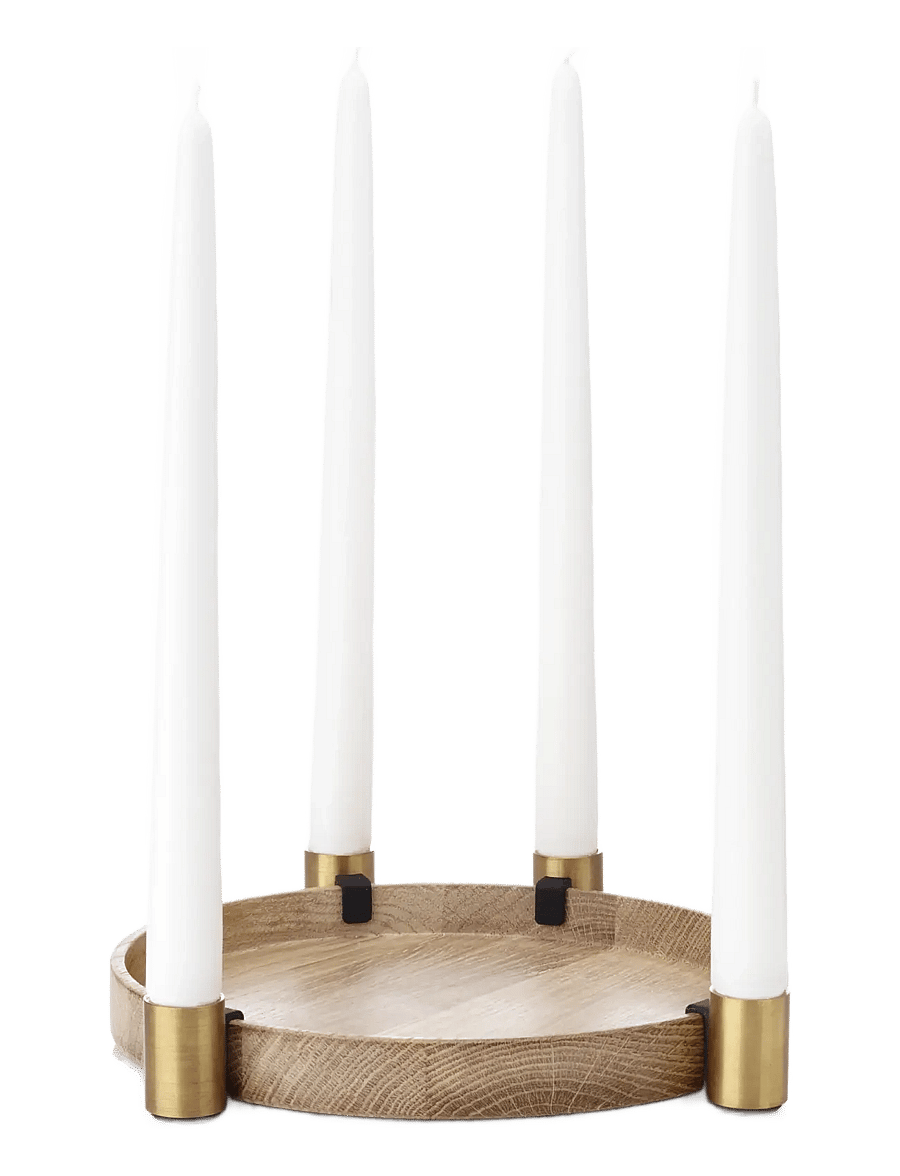 applicata - Luna - küünlajalad - oak/brass - 0