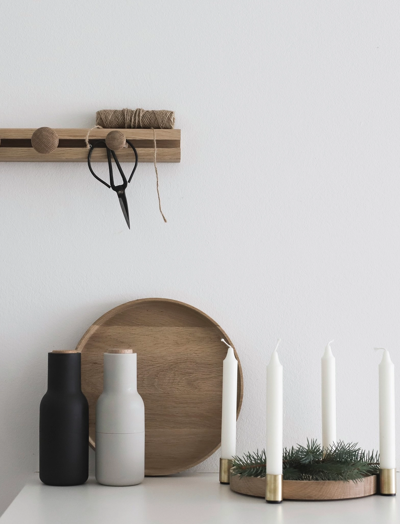 applicata - Luna - candlesticks - oak/brass - 2