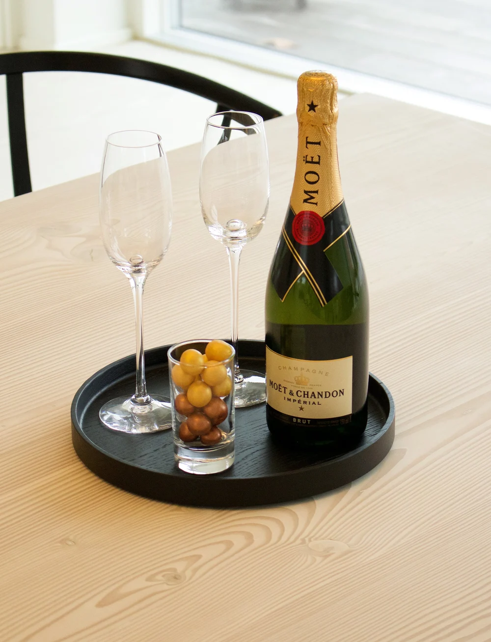 applicata - Luna tray - serveringstilbehør - black stained - 2