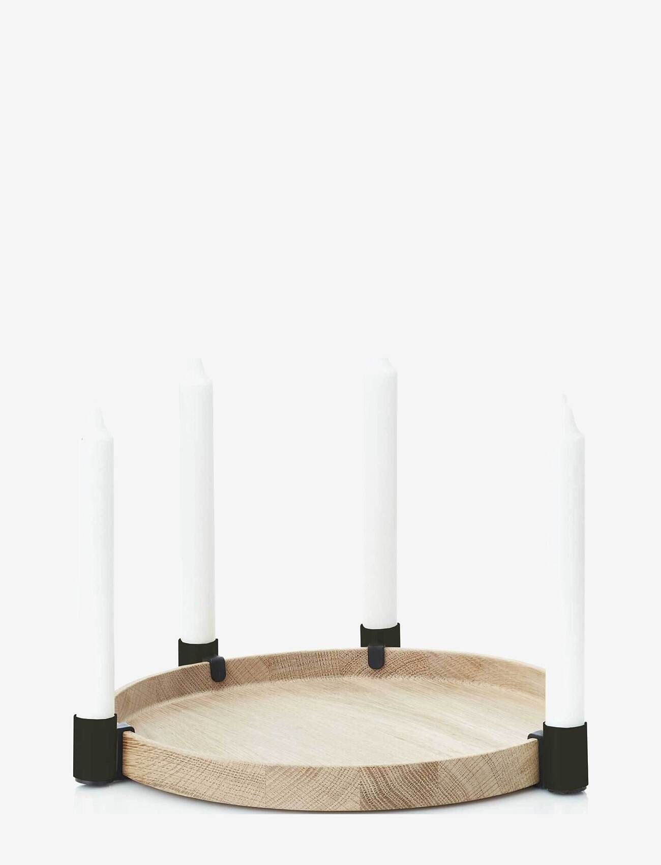 applicata - Luna MAXI - lysestager - oak/black - 1