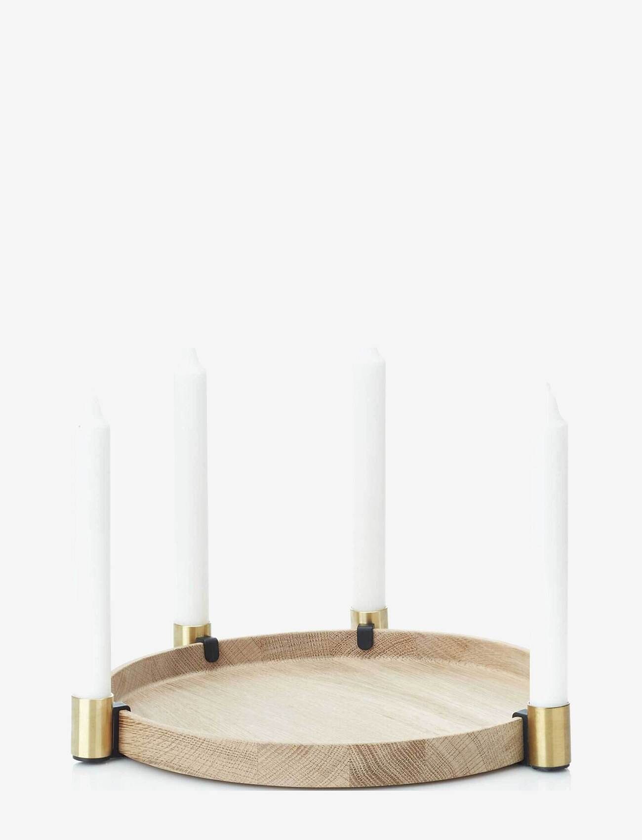 applicata - Luna MAXI - ljusstakar - oak/brass - 1