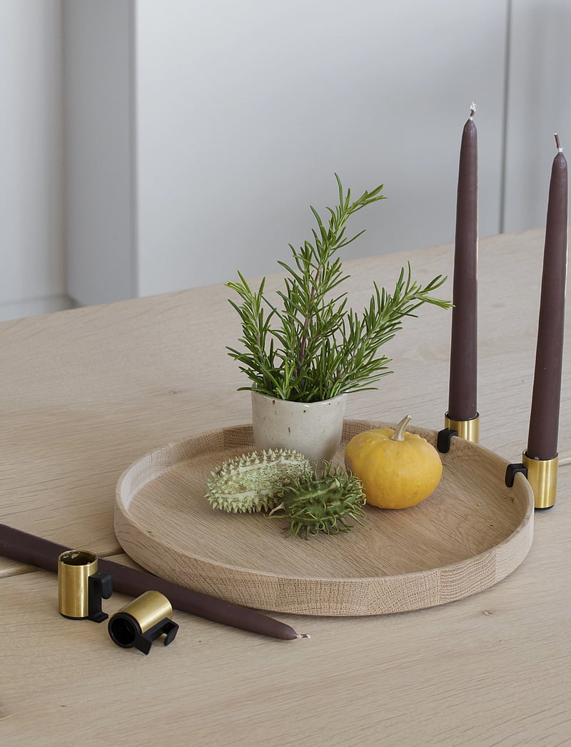 applicata - Luna MAXI - kerzenständer - oak/brass - 0