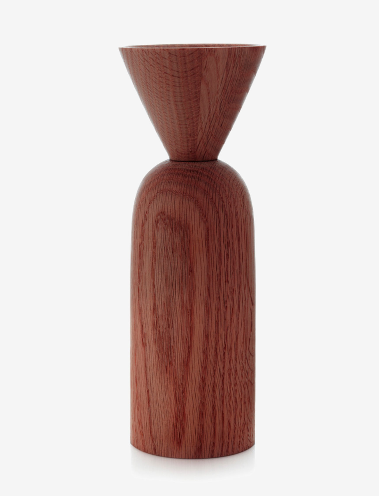 applicata - SHAPE, Cone vase - smoked oak - 0