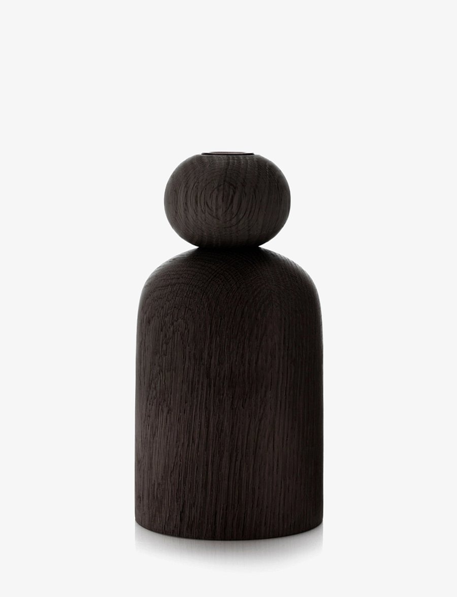 applicata - SHAPE, Ball vase - geburtstagsgeschenke - black stained oak - 0