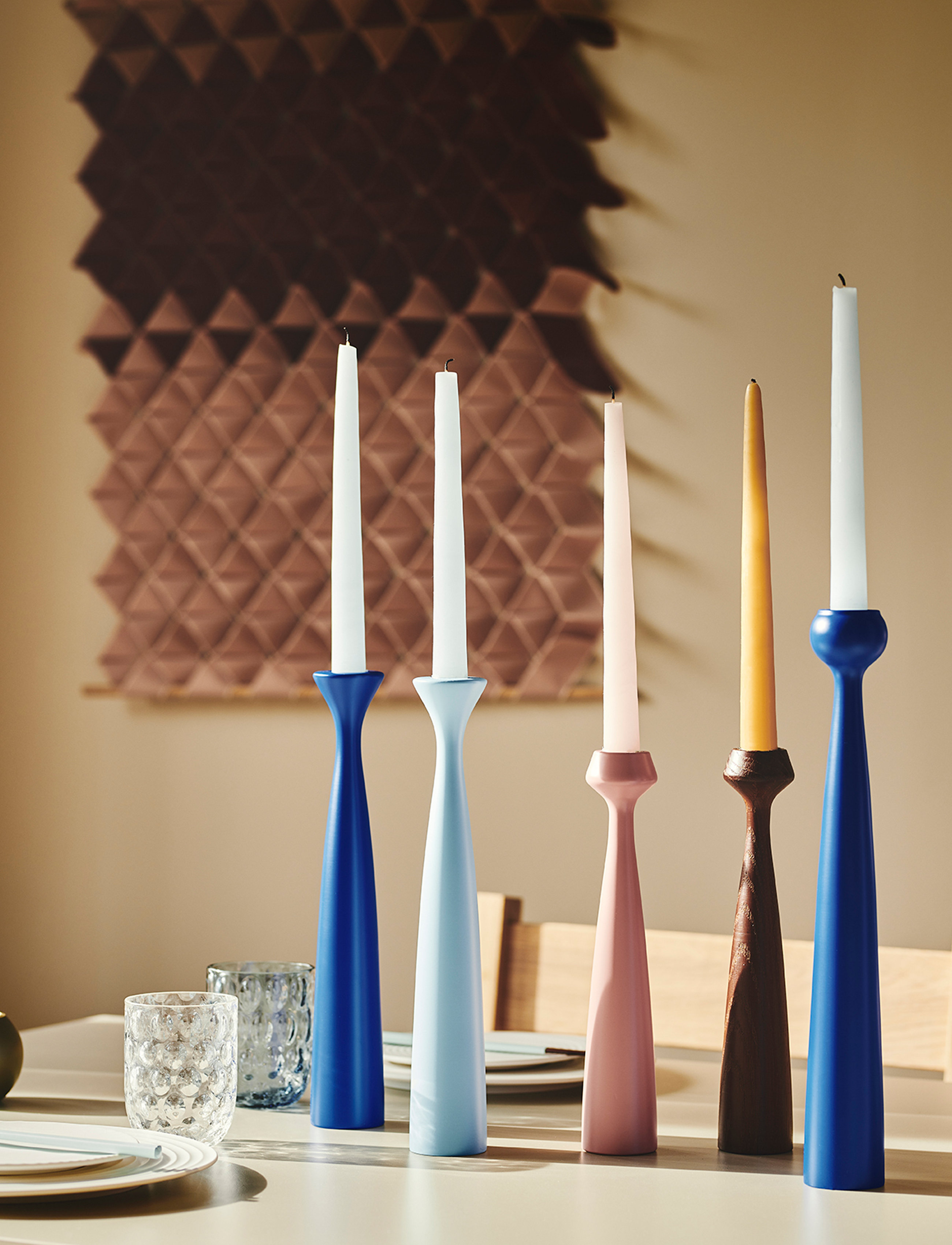 applicata Rose Candleholder, H:29 cm, Blue, Lysestager & Lanterner > Lysestager, Unisex