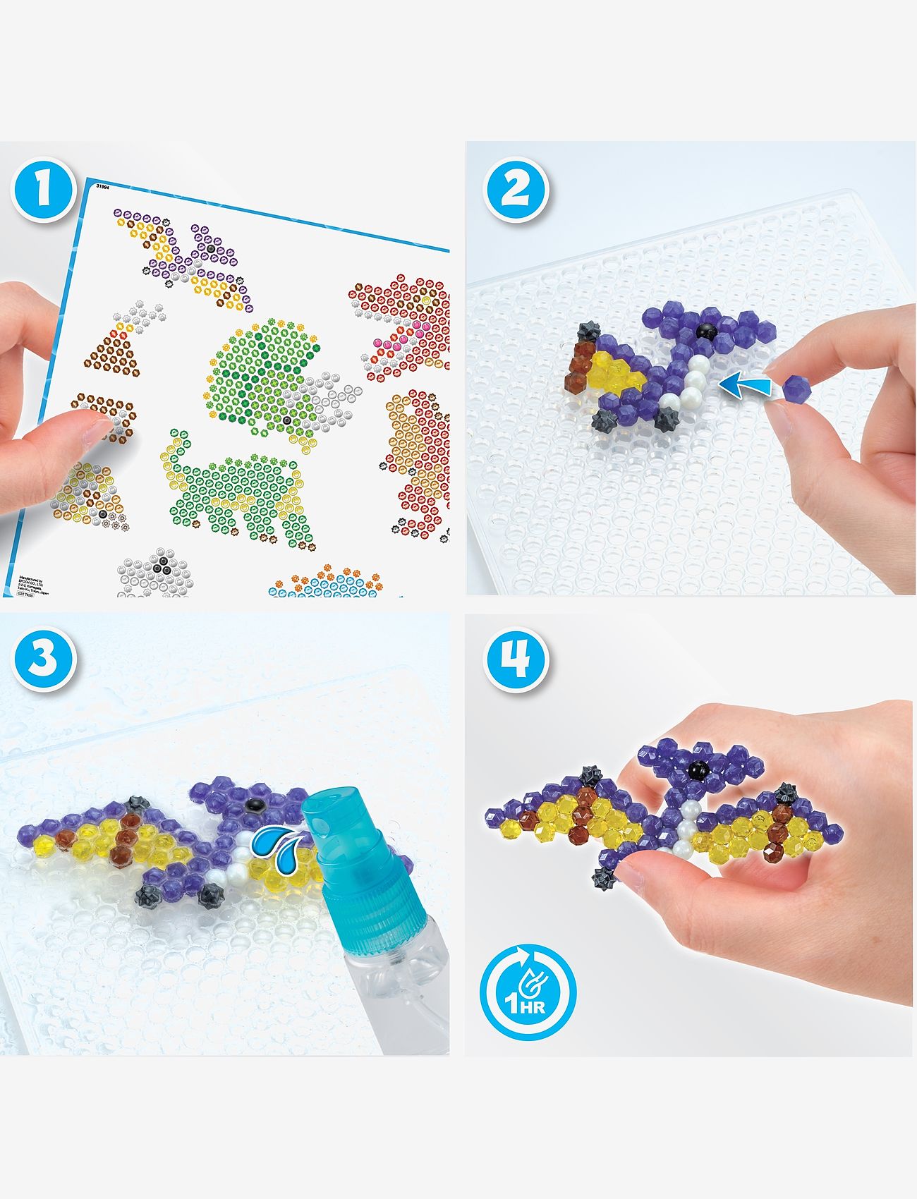 Aquabeads - Dinosaur World - perlur - mixed - 1