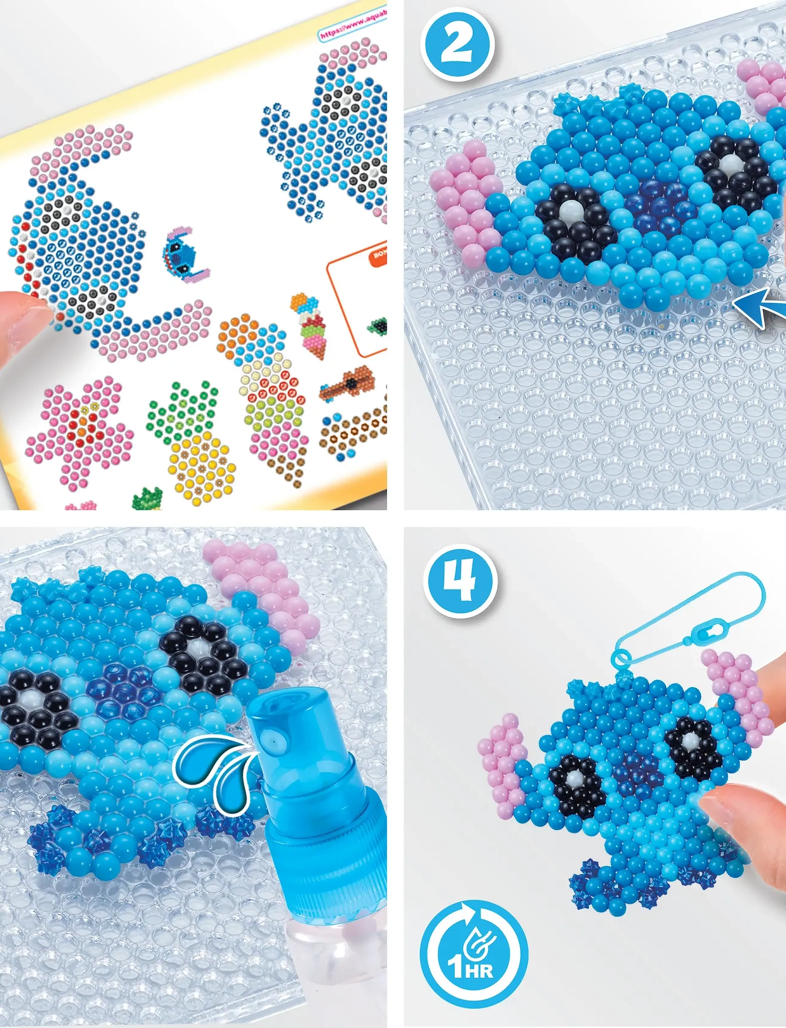 Aquabeads Stitch Keychain Craft Kit, Børn, Craft Sæt, Blå, Str: ONE SIZE