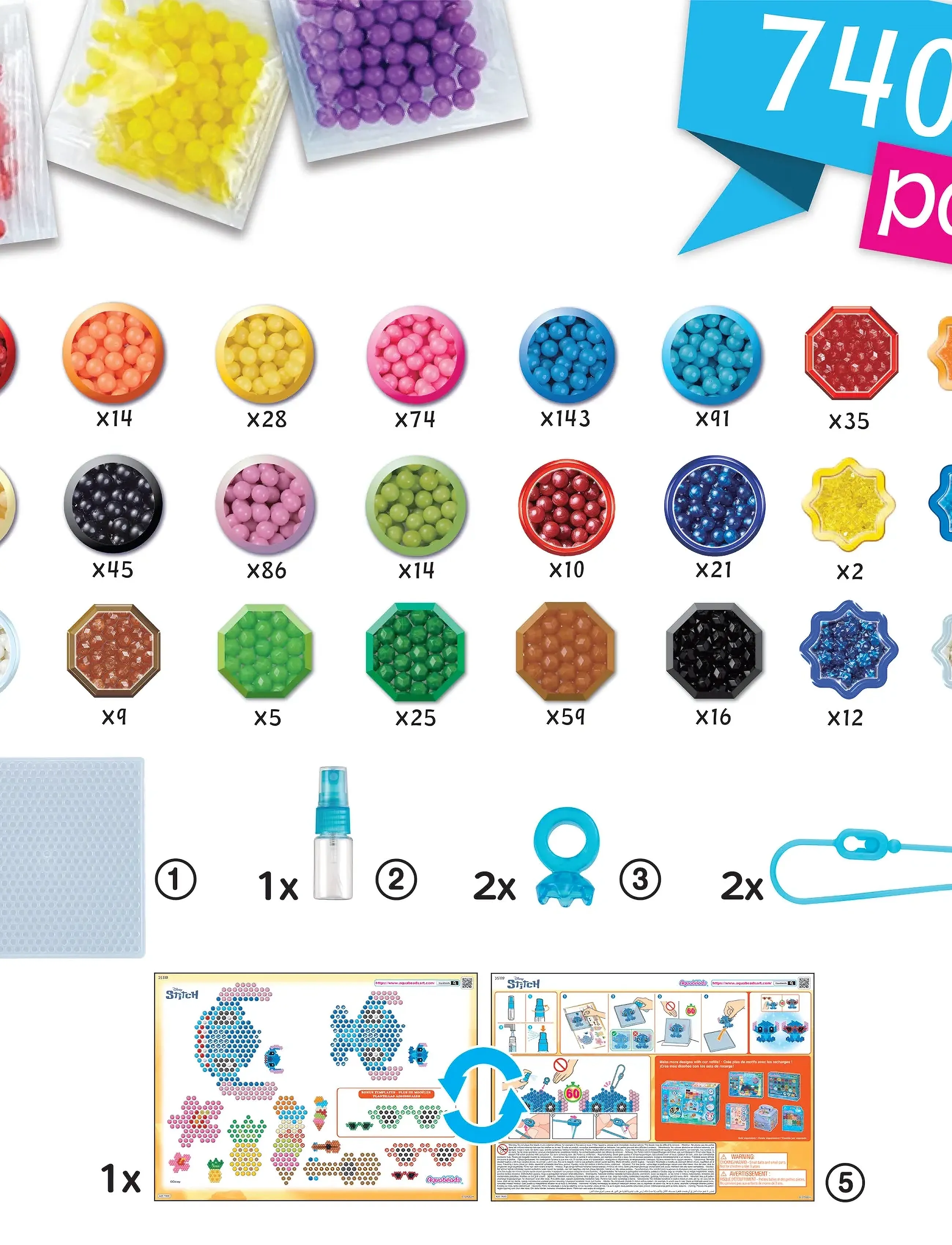 Aquabeads - Stitch Keychain Craft Kit - hobbyartikler - mixed - 3