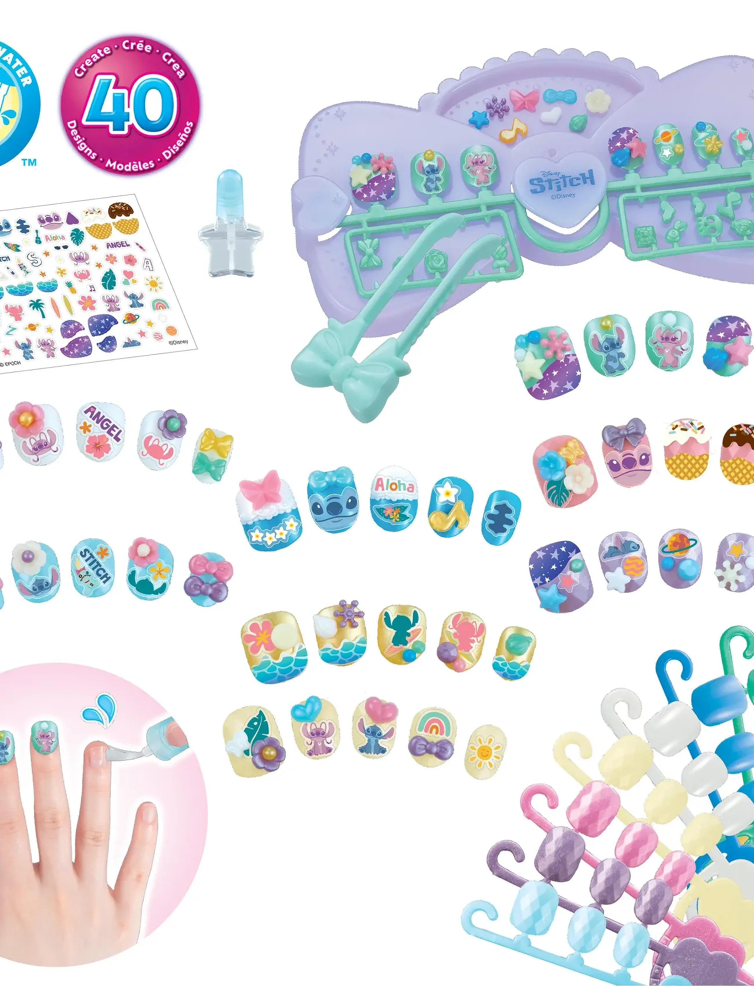 Aquabeads Stitch Nail Designer Kit, Børn, Jewellery & Tilbehør, Multi/mønstret, Str: ONE SIZE
