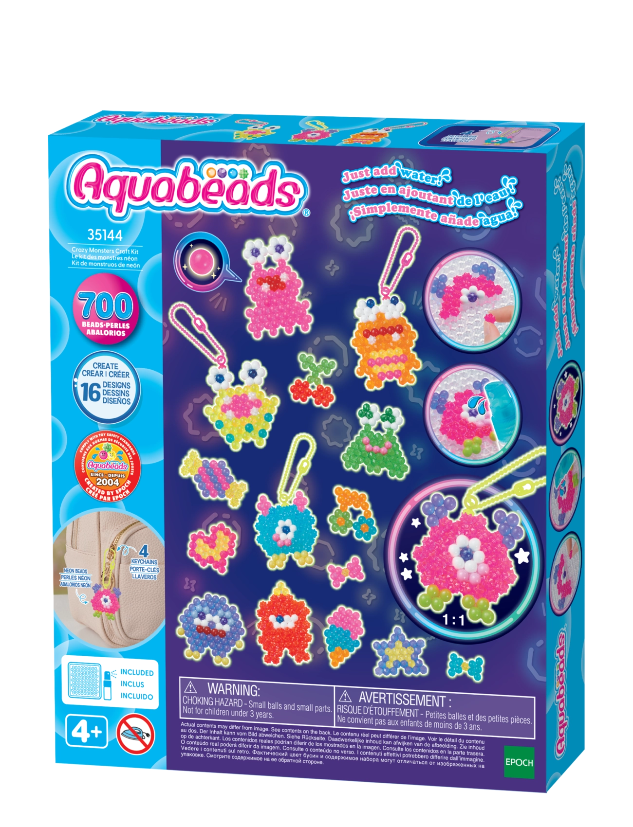 Aquabeads Crazy Monsters Craft Kit, Børn, Craft Sæt, Multi/mønstret, Str: ONE SIZE