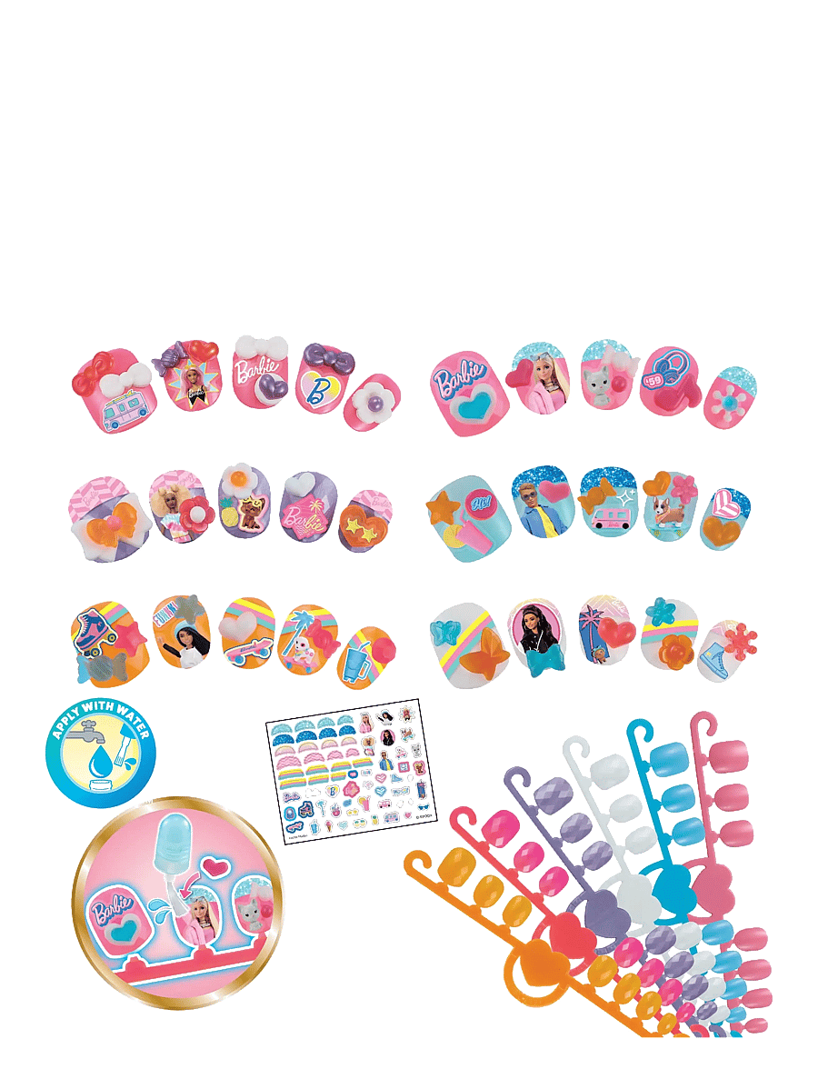 Aquabeads - Barbie Nail Refill Kit (provisional name) - kreasæt - mixed - 2