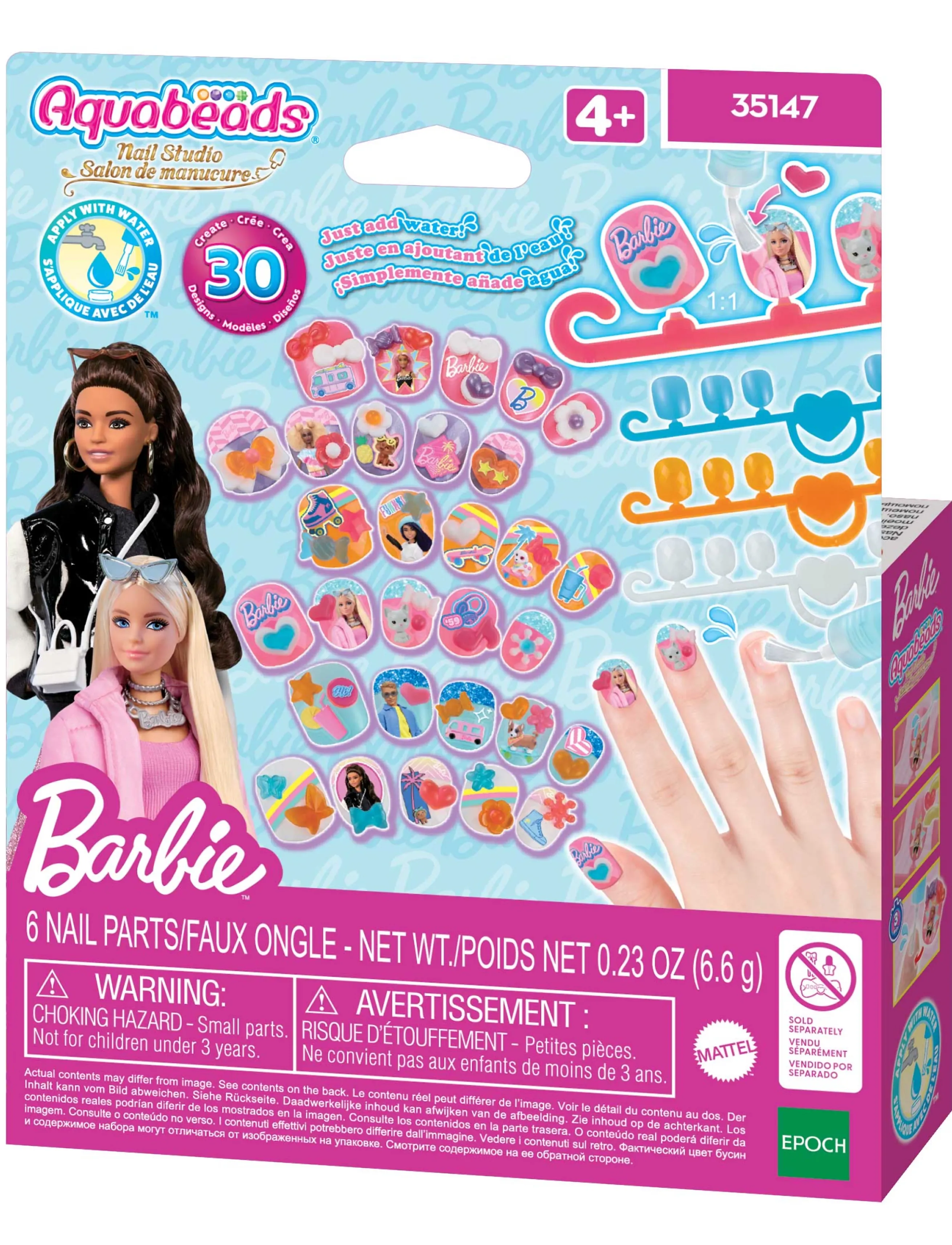Aquabeads Barbie Nail Refill Kit (Provisional Name), One Size, Pink, Håndværk > Håndværkssæt, Børn
