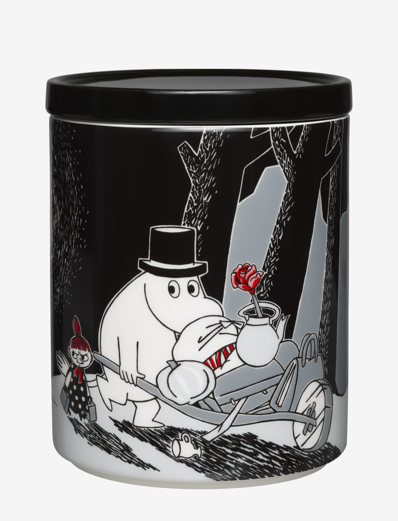Arabia Moomin Jar 1,2L Adventure Move Ceram., 1.2L, Kitchen Storage, Schwarz - Jars, Homeware