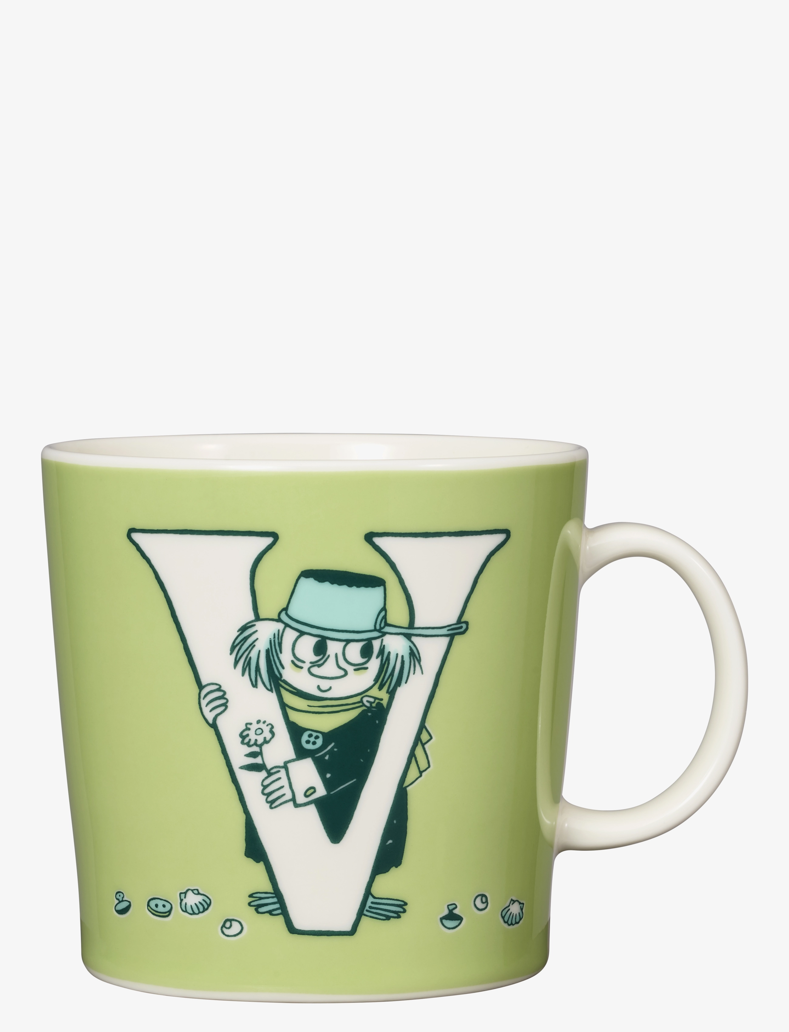 Arabia Moomin Mug 04L Abc V, Coffee Kop, Grøn, Str: 40 CL