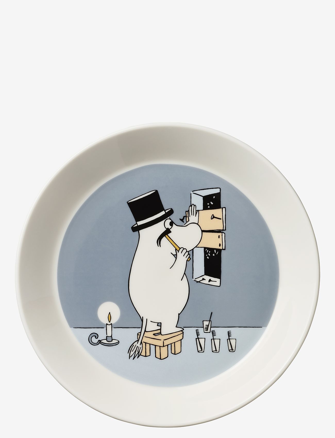 Arabia - Moomin plate 19cm Moominpappa - assietter - grey - 0