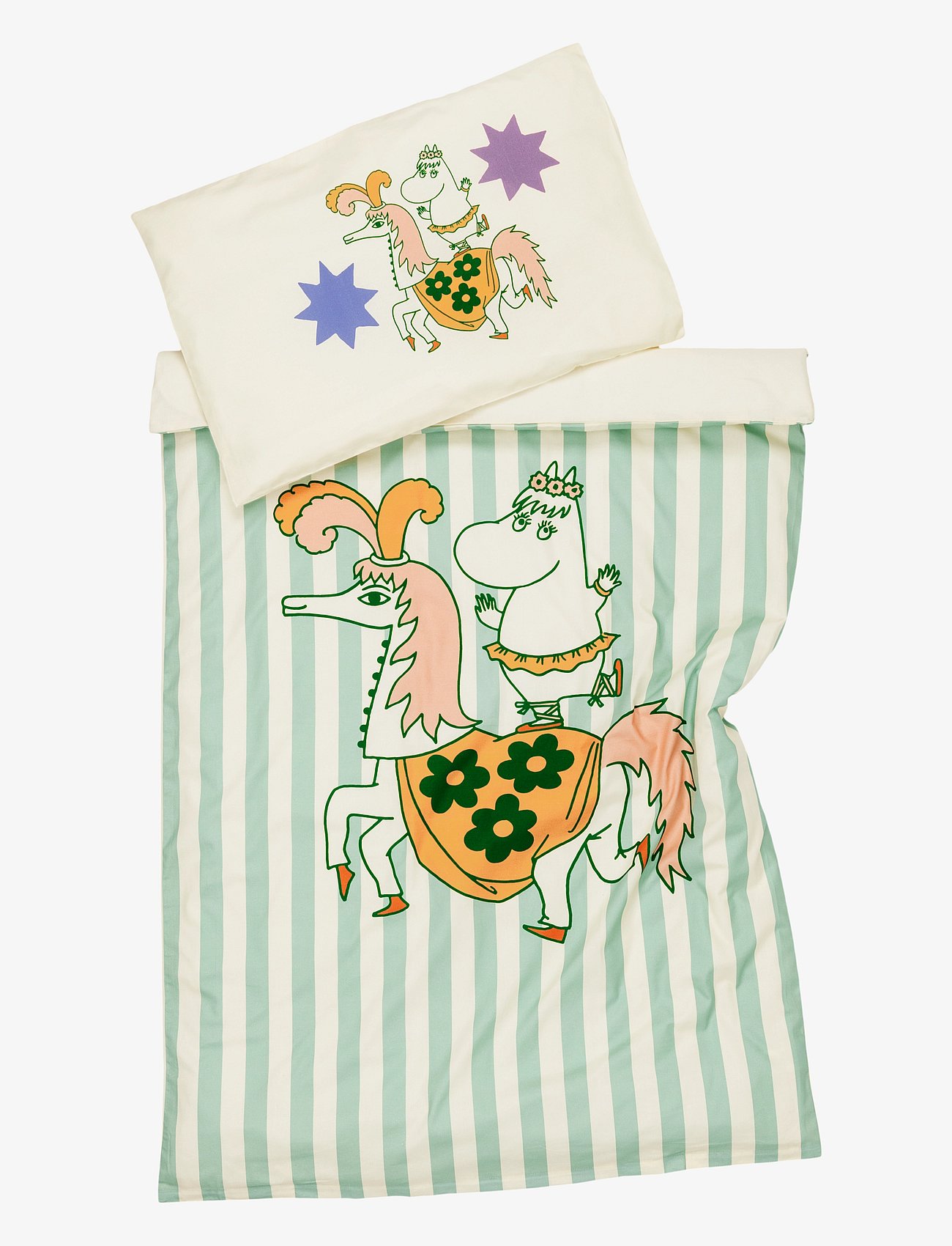 Moomin bedset 85x125 Circus striped GOTS - MULTI-COLORED