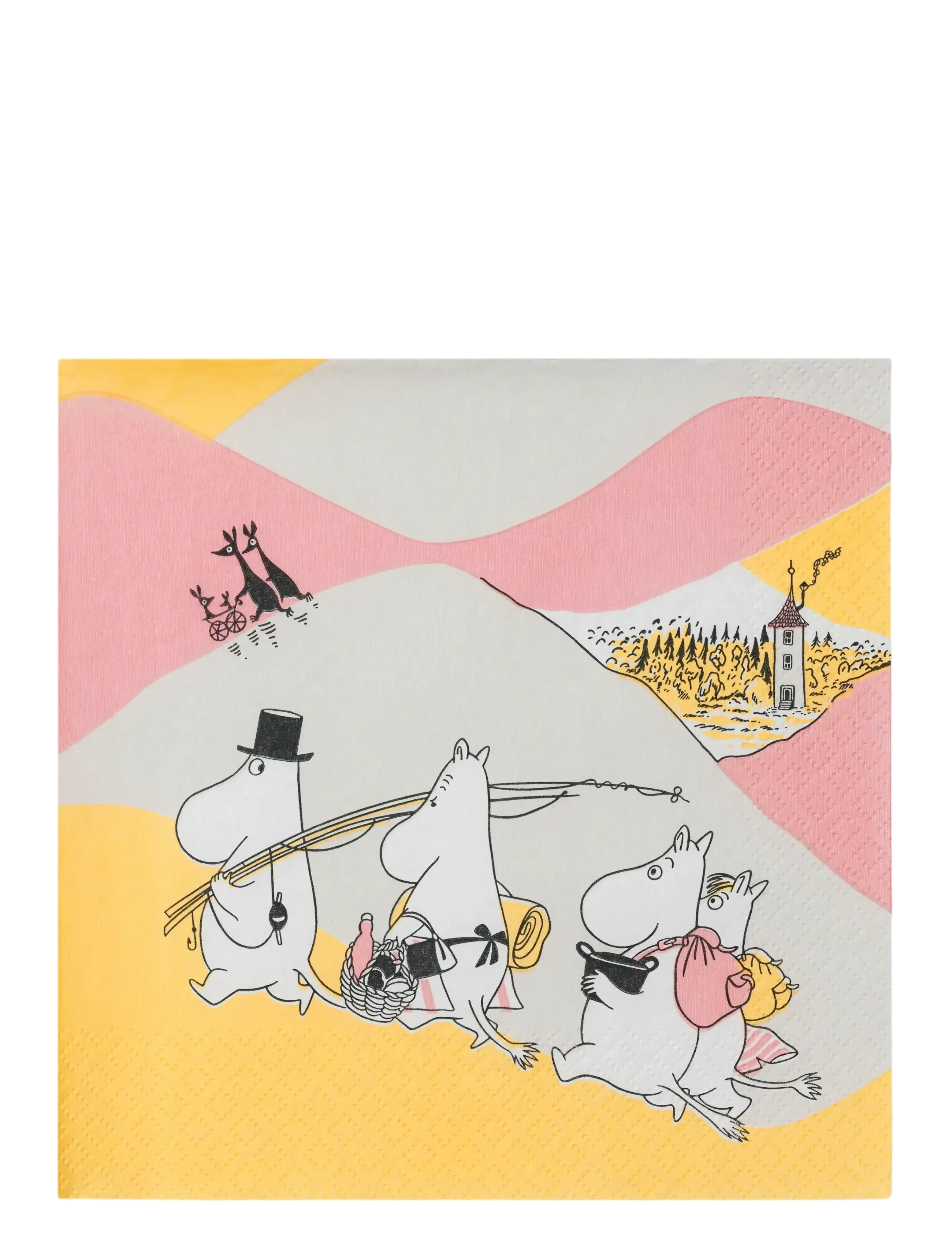 Arabia Moomin Paper Napkin 33Cm Family Time, Paper Serviet, Multi/mønstret, Str: 33 CM