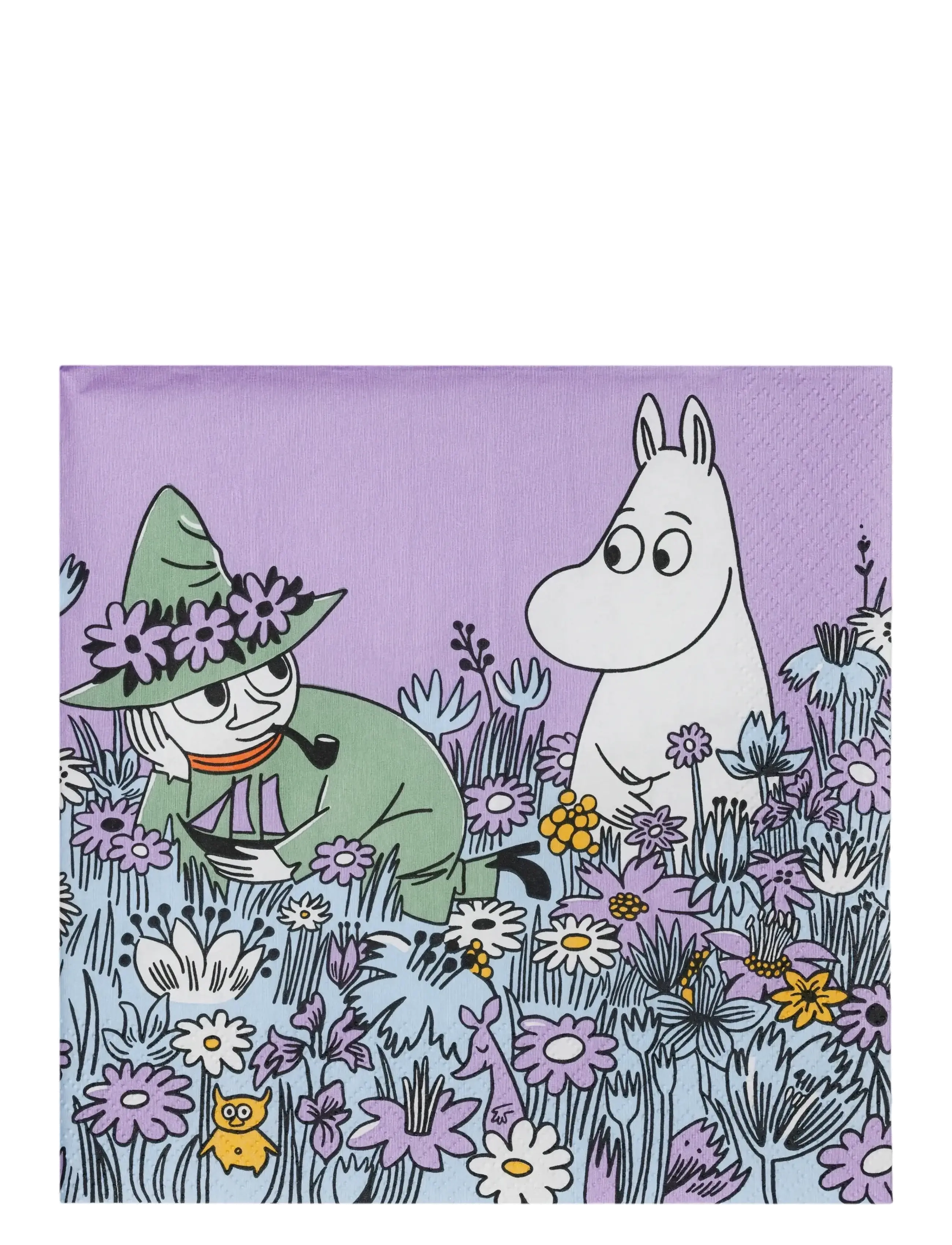 Arabia Moomin Paper Napkin 33Cm Friends Forever, Paper Serviet, Lila, Str: 33 CM