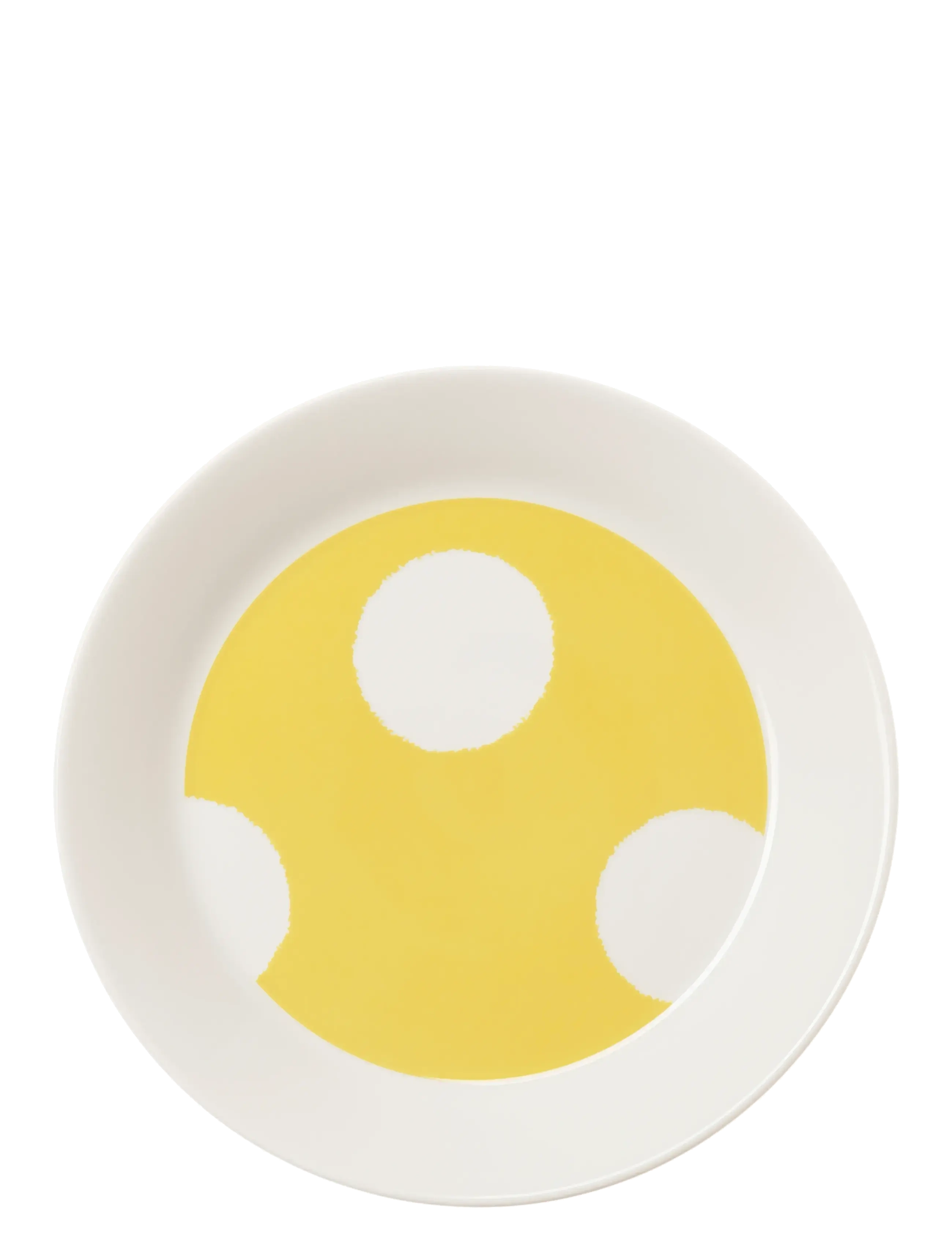 Arabia Vuokko Plate 21Cm Kraklee Yellow, Ø 21 cm, Plates, Weiß - Dinner Homeware