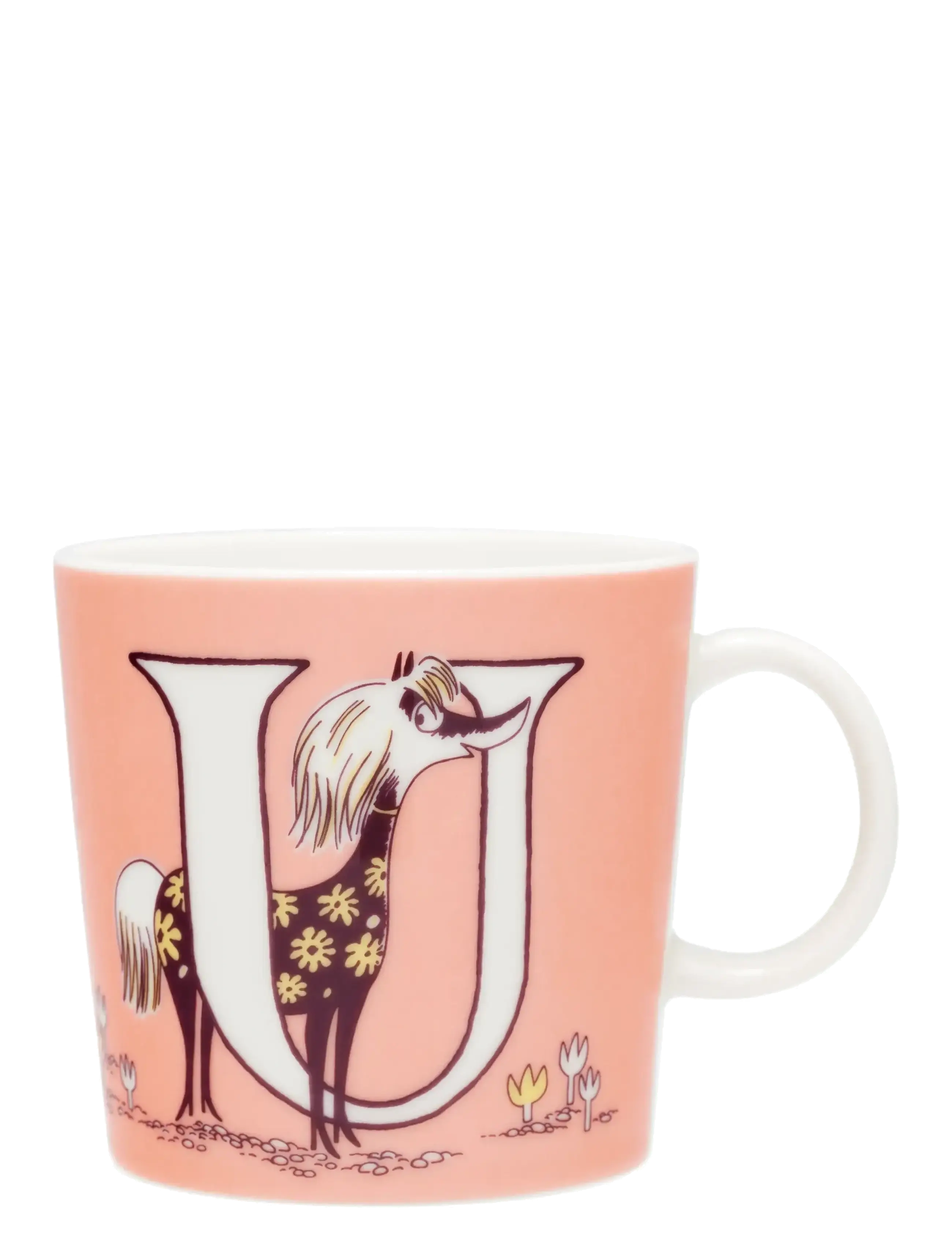 Arabia Moomin Mug 0,4L Abc U, Coffee Kop, Pink, Str: 40 CL