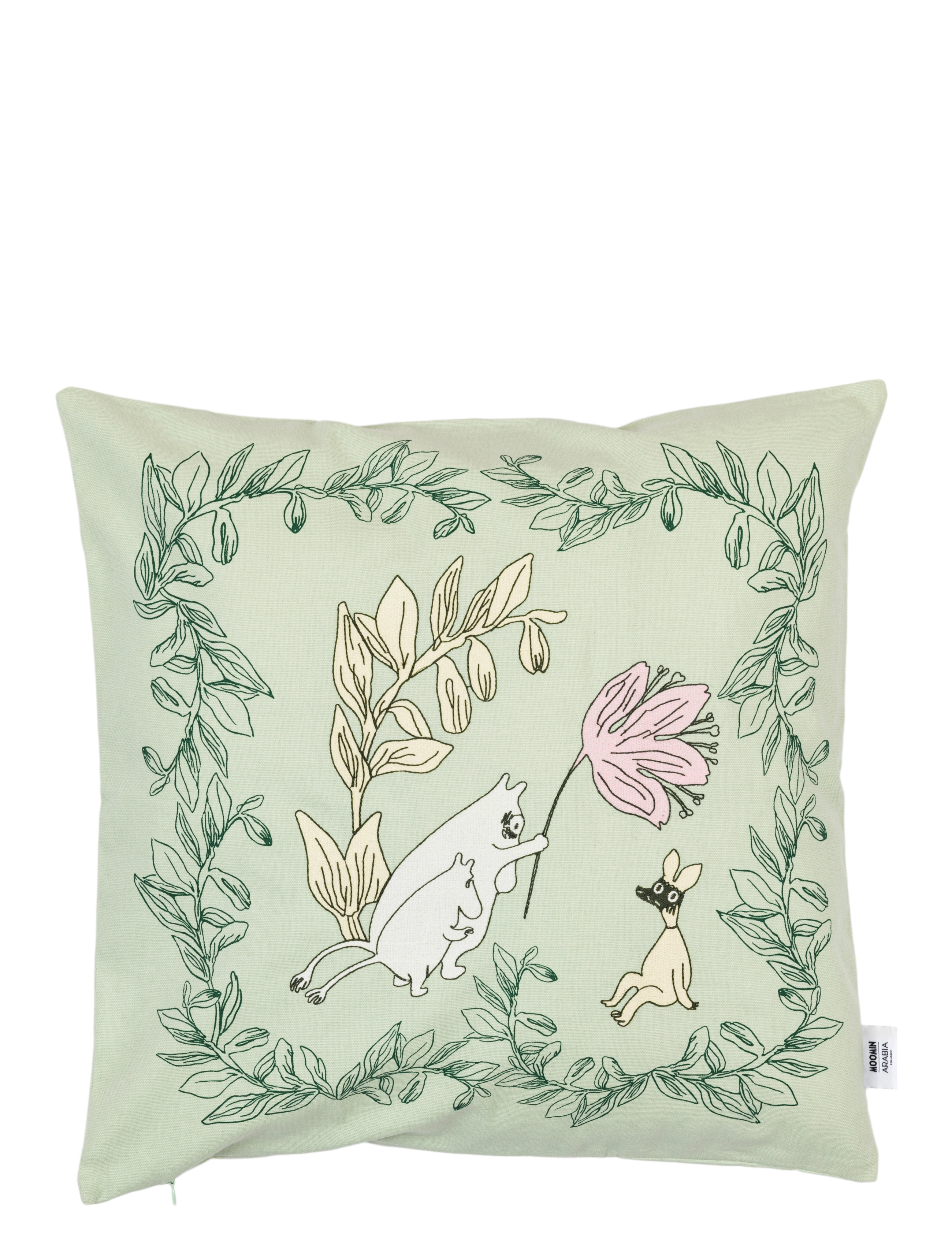 Arabia Moomin c.cover embr green 50x50 GOTS - Arabia - MULTICOLOR / green