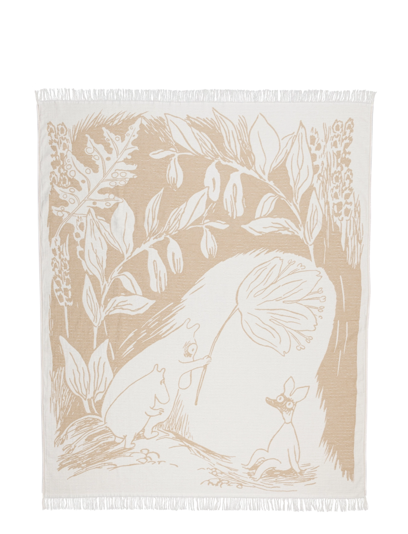 Arabia Moomin Cotton Throw 130X170 Beige Gots, cm, Cushions & Blankets, - Blankets Throws, Homeware