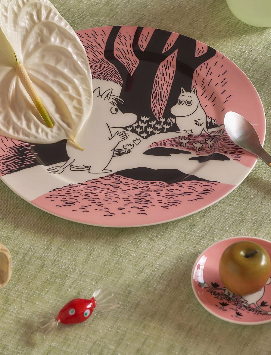 Arabia - Moomin serving plate 30cm Love 30 - servierplatten - pink - 2