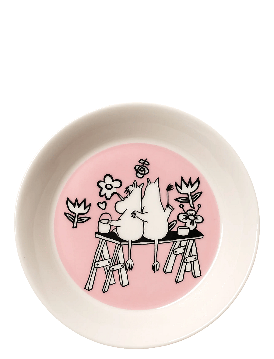 Arabia - Moomin saucer 15cm Love 30 - tiefe teller - pink - 1