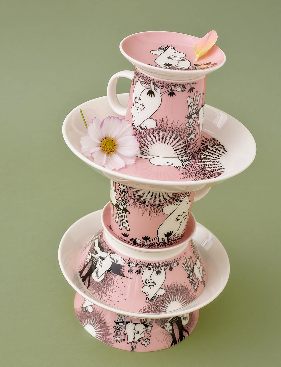 Arabia - Moomin saucer 15cm Love 30 - tiefe teller - pink - 0