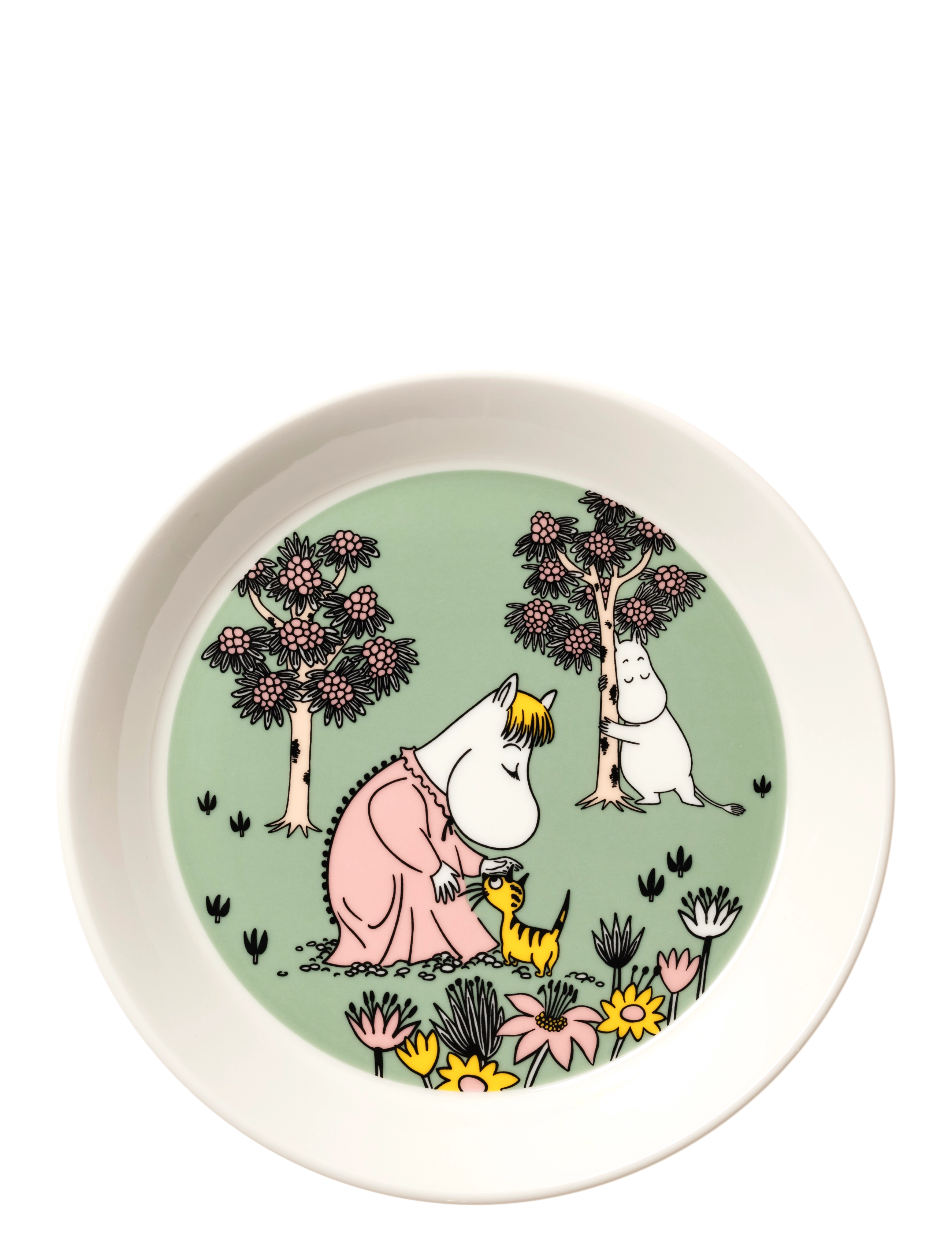 Arabia Moomin Plate 19Cm Loving Care, Deep Plade, Grøn, Str: 19 CM