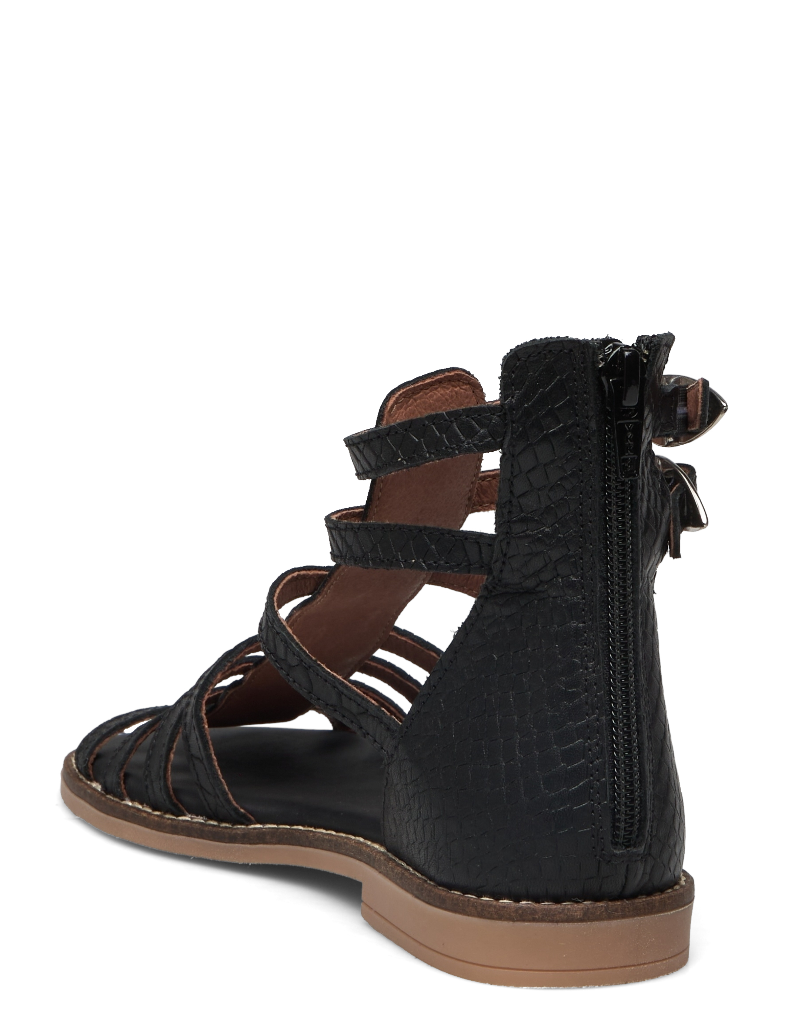 Arauto RAP - HAND MADE OPEN SANDAL - sommarfynd - black croco - 2