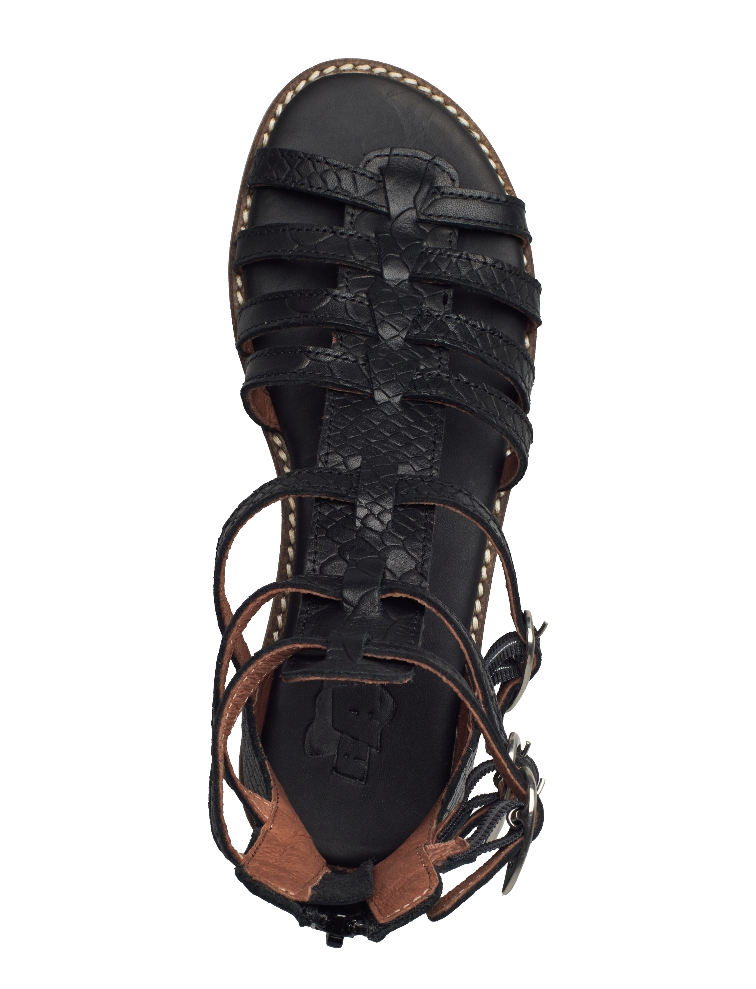 Arauto RAP - HAND MADE OPEN SANDAL - sommarfynd - black croco - 3