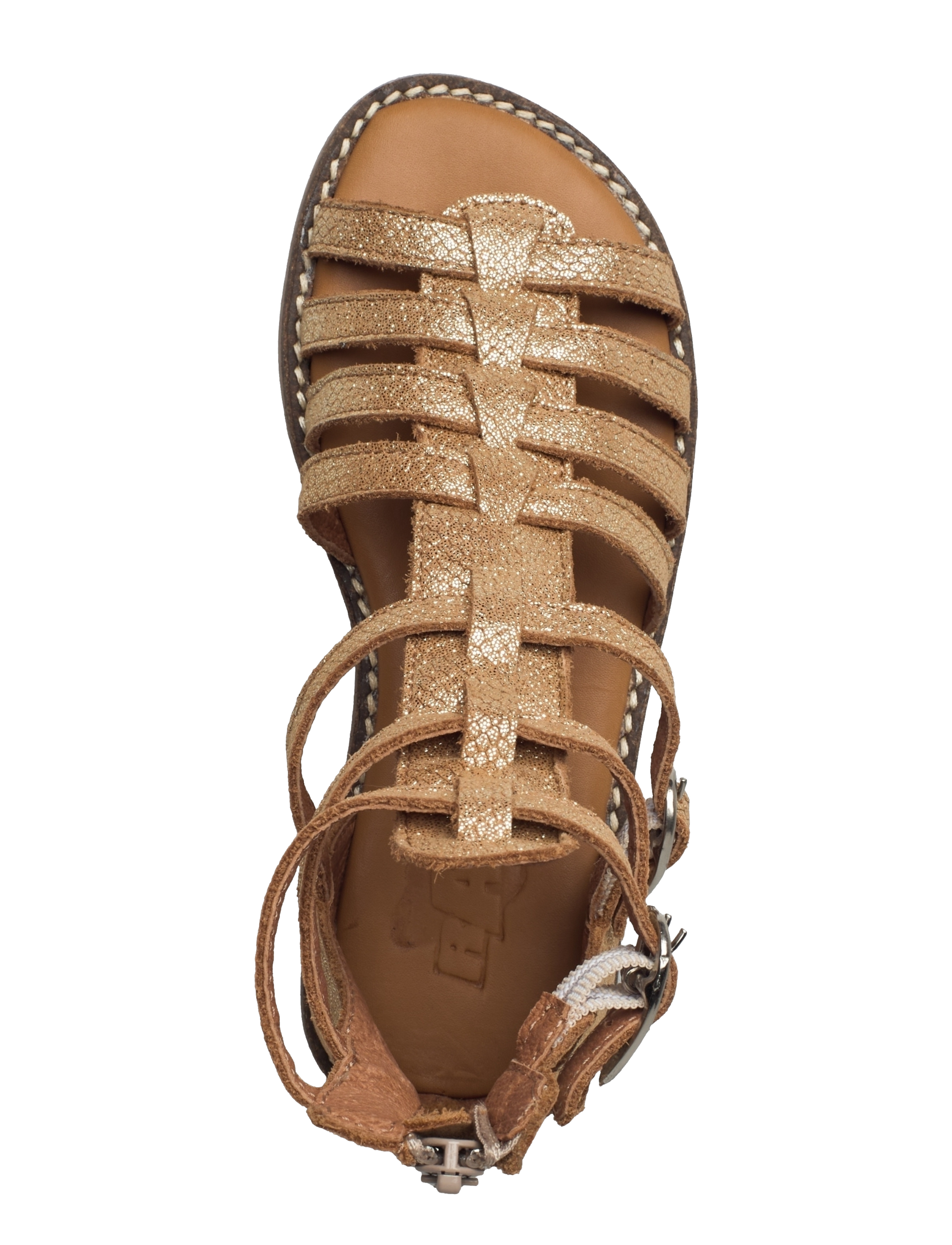 Arauto RAP - HAND MADE OPEN SANDAL - födelsedagspresenter - gold snake - 3