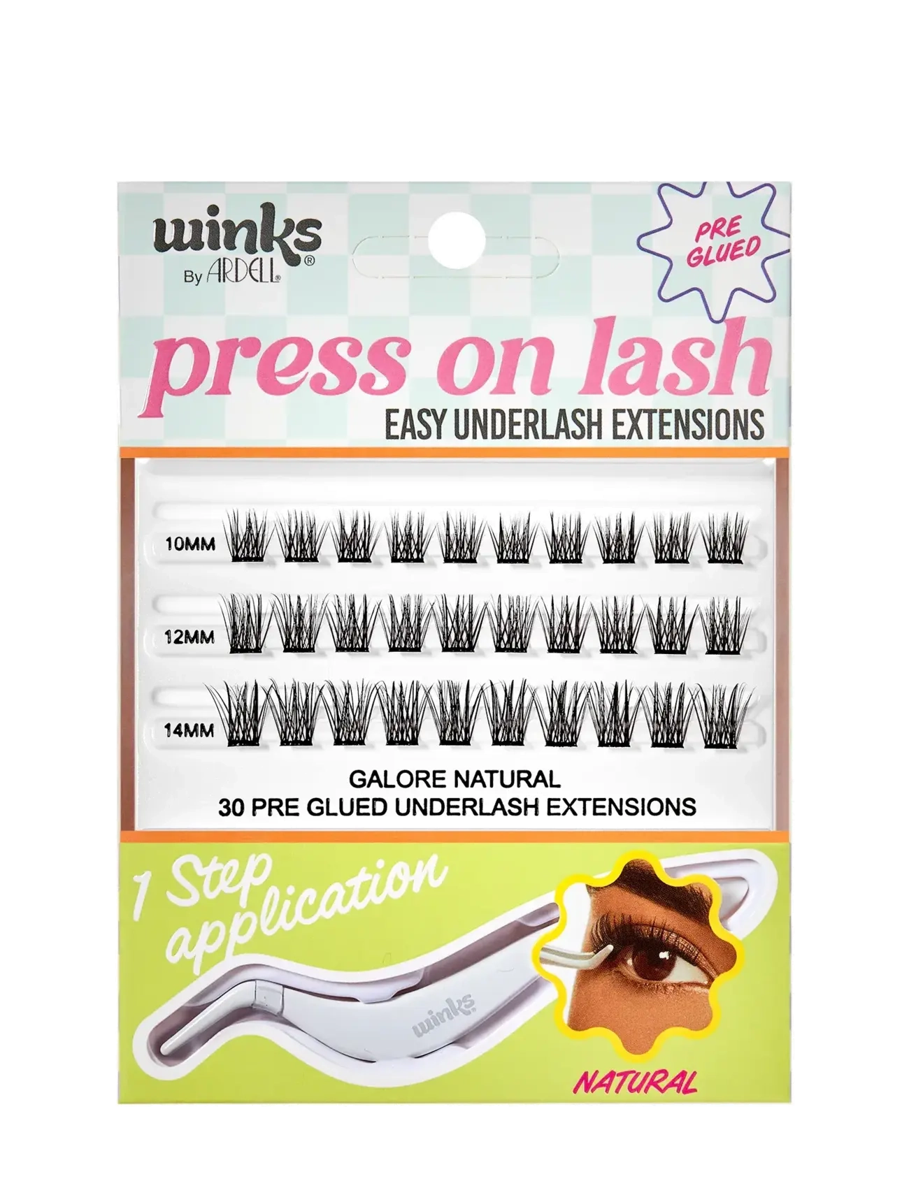 Ardell Winks Press On Underlash Extensions Galore Natural, Vippe, Sort, Str: ONE SIZE