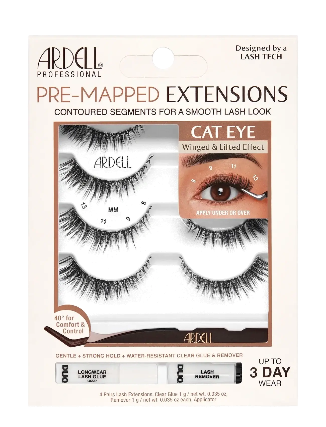 Ardell Pre-Mapped Extensions Cat Eye - Lösögonfransar - BLACK / black