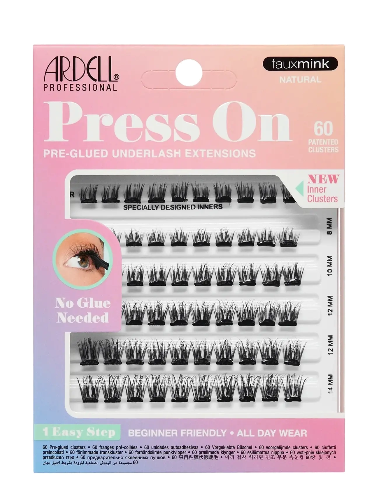 Ardell Press On Faux Mink Natural Multipack, Vippe, Sort, Str: ONE SIZE