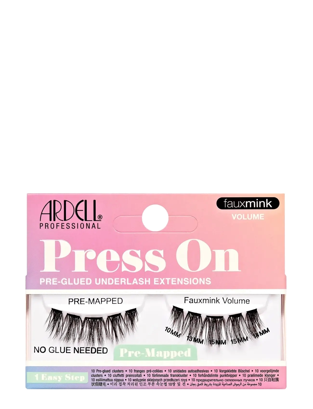 Ardell Press On Pre-Mapped Faux Mink Volume, Vippe, Sort, Str: ONE SIZE
